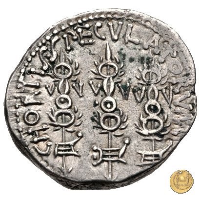 544/12 - denario CHORTIS SPECVLATORVM 32-31 BC (Itinerante con M. Antonius)