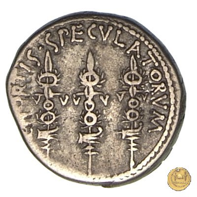 544/12 - denario CHORTIS SPECVLATORVM 32-31 BC (Itinerante con M. Antonius)