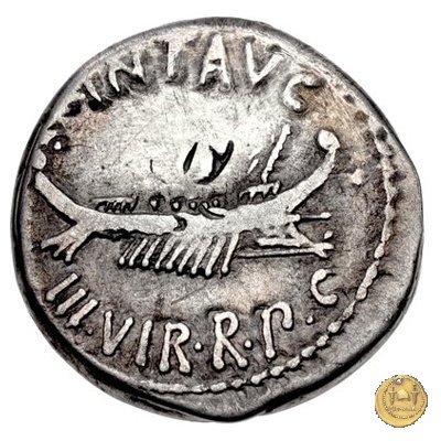 544/12 - denario CHORTIS SPECVLATORVM 32-31 BC (Itinerante con M. Antonius)