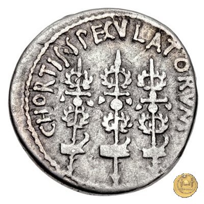 544/12 - denario CHORTIS SPECVLATORVM 32-31 BC (Itinerante con M. Antonius)