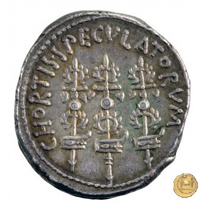 544/12 - denario CHORTIS SPECVLATORVM 32-31 BC (Itinerante con M. Antonius)