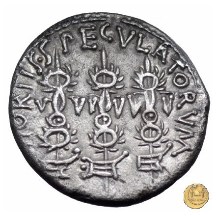 544/12 - denario CHORTIS SPECVLATORVM 32-31 BC (Itinerante con M. Antonius)