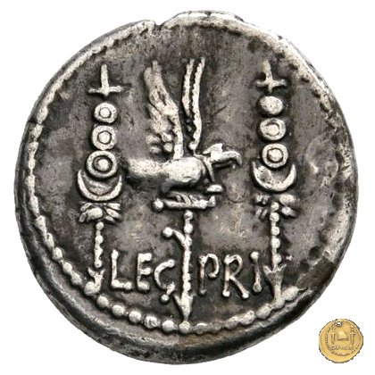 544/13 - denario LEG PRI (legionis primae) 32-31 BC (Itinerante con M. Antonius)