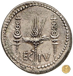 544/17 - denario LEG. IV (legionis quartae) 32-31 BC (Itinerante con M. Antonius)