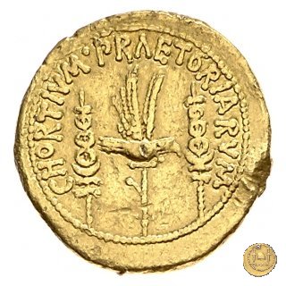 544/1 - aureo CHORTIVM PRAETORIARVM 32-31 BC (Itinerante con M. Antonius)