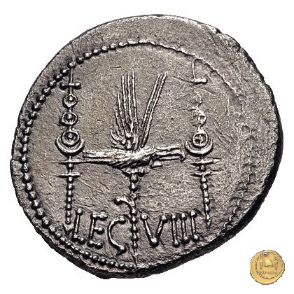 544/21 - denario LEG. VIII (legionis octavae) 32-31 BC (Itinerante con M. Antonius)