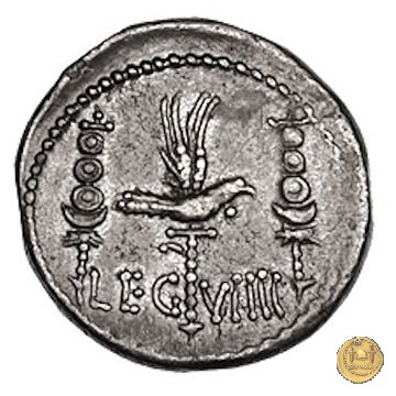 544/22 - denario LEG. VIIII (legionis nonae) 32-31 BC (Itinerante con M. Antonius)