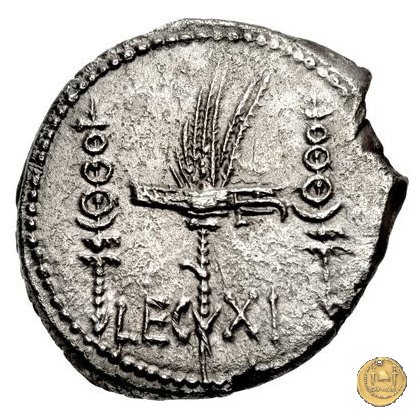 544/25 - denario LEG. XI (legionis undecimae) 32-31 BC (Itinerante con M. Antonius)