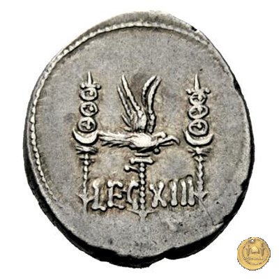 544/27 - denario LEG. XIII (legionis tredecimae) 32-31 BC (Itinerante con M. Antonius)