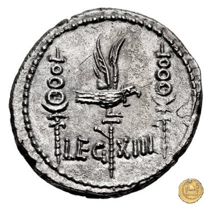 544/27 - denario LEG. XIII (legionis tredecimae) 32-31 BC (Itinerante con M. Antonius)