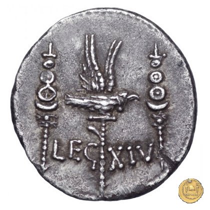 544/29 - denario LEG. XIV (legionis quartae decimae) 32-31 a.C. (Itinerante con M. Antonius)