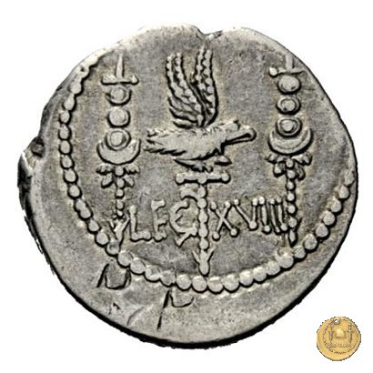 544/33 - denario LEG. XVIII (legionis octavae decimae) 32-31 BC (Itinerante con M. Antonius)