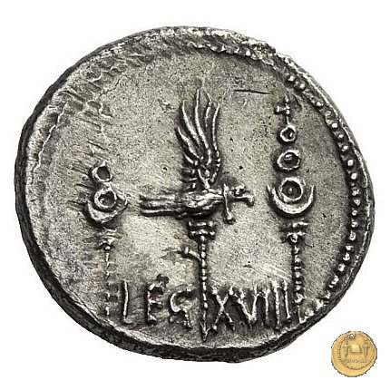 544/33 - denario LEG. XVIII (legionis octavae decimae) 32-31 BC (Itinerante con M. Antonius)