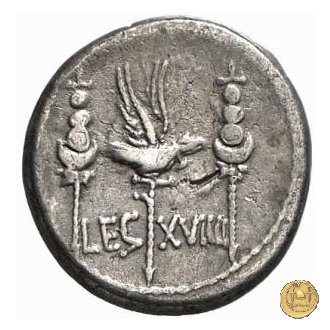 544/34 - denario LEG. XVIIII (legionis nonae decimae) 32-31 BC (Itinerante con M. Antonius)