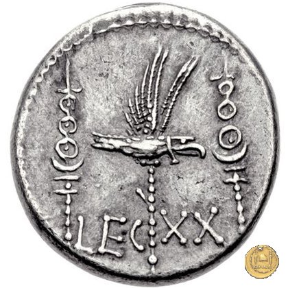 544/36 - denario LEG. XX (legionis vigesimae) 32-31 BC (Itinerante con M. Antonius)