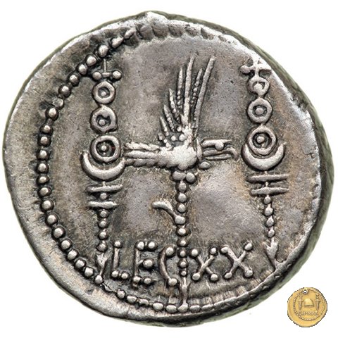 544/36 - denario LEG. XX (legionis vigesimae) 32-31 BC (Itinerante con M. Antonius)