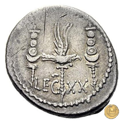 544/36 - denario LEG. XX (legionis vigesimae) 32-31 BC (Itinerante con M. Antonius)