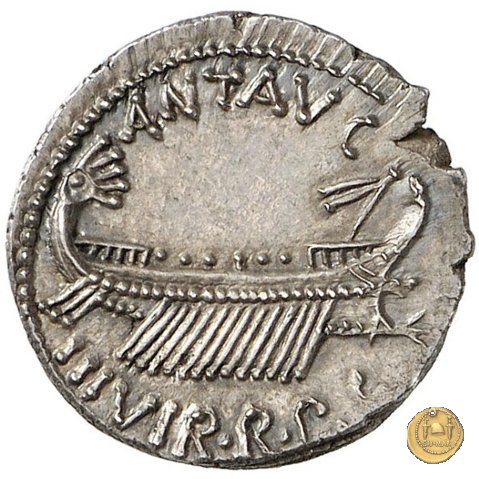 544/36 - denario LEG. XX (legionis vigesimae) 32-31 BC (Itinerante con M. Antonius)