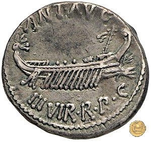 544/36 - denario LEG. XX (legionis vigesimae) 32-31 BC (Itinerante con M. Antonius)