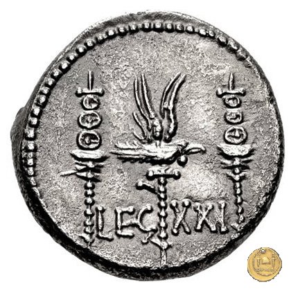 544/37 - denario LEG. XXI (legionis vigesimae primae) 32-31 BC (Itinerante con M. Antonius)