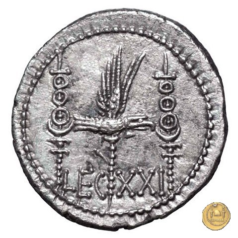 544/37 - denario LEG. XXI (legionis vigesimae primae) 32-31 BC (Itinerante con M. Antonius)