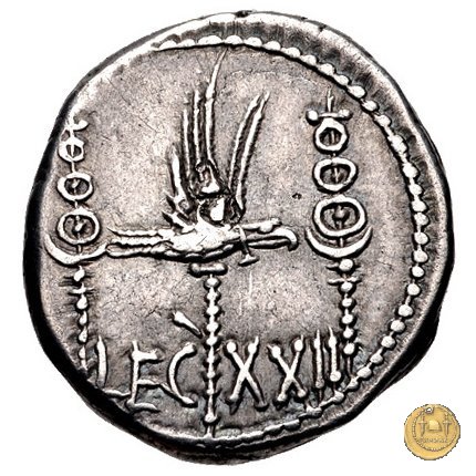 544/38 - denario LEG. XXII (legionis vigesimae secundae) 32-31 BC (Itinerante con M. Antonius)