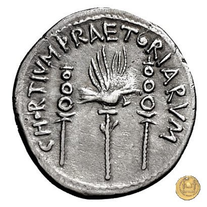 544/8 - denario CHORTIVM PRAETORIARVM 32-31 BC (Itinerante con M. Antonius)