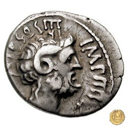 546/2 - denario M. Antonius / L. Pinarius Scarpus 31 a.C. (Cirenaica)