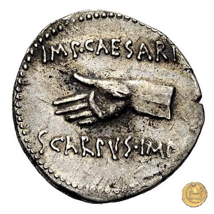 546/6 - denario C. Iulius Caesar Octavianus / L. Pinarius Scarpus 31 BC (Cirenaica)