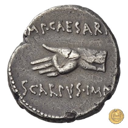 546/6 - denario C. Iulius Caesar Octavianus / L. Pinarius Scarpus 31 BC (Cirenaica)