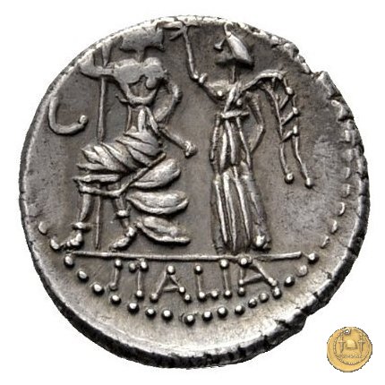 7b - Italia seduta e coronata 89 BC (Corfinium)