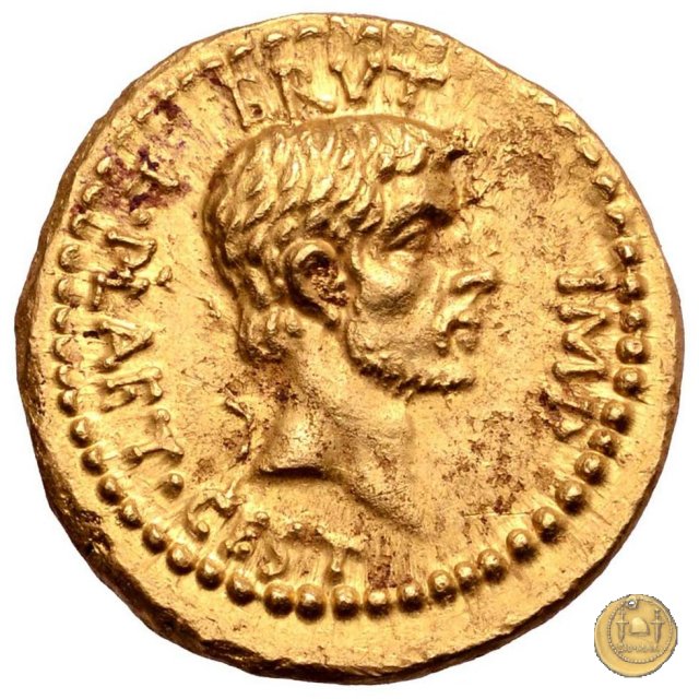 aureo M. Iunius Brutus / L. Plaetorius Cestianus 43-42 a.C. (Itinerante con Brutus)