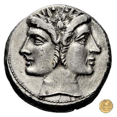 didramma o quadrigato con spiga di grano 214-212 BC (Sicilia)