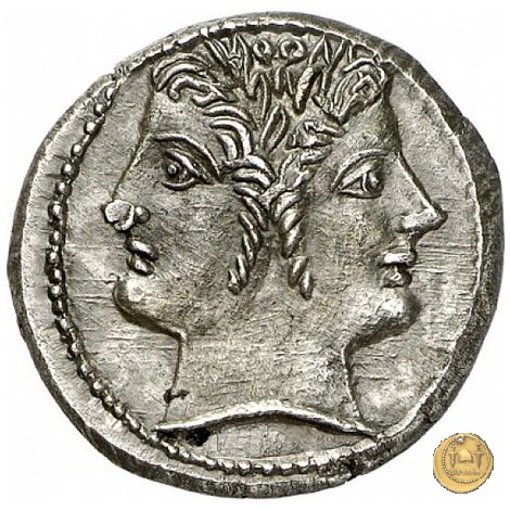 didramma o quadrigato con spiga di grano 214-212 BC (Sicilia)