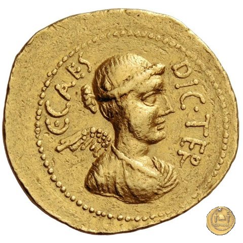 475/1 - aureo C. Iulius Caesar / L. Munatius Plancus 45 a.C. (Roma)