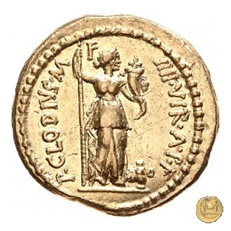 494/4 - aureo M. Aemilius Lepidus / P. Clodius M.f. 42 a.C. (Roma)