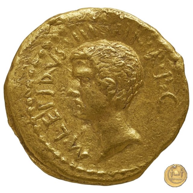 494/7 - aureo M. Aemilius Lepidus / L. Mussidius Longus 42 a.C. (Roma)