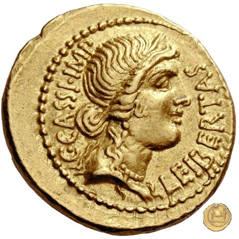 500/2 - aureo C. Cassius Longinus / L. Cornelius Lentulus Spinther 43-42 BC (Itinerante con Cassius) 500/2 - aureo C. Cassius Longinus / L. Cornelius Lentulus Spinther 43-42 BC (Itinerante con Cassius)