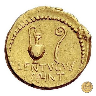 500/4 - aureo C. Cassius Longinus / L. Cornelius Lentulus Spinther 43-42 BC (Itinerante con Cassius) 500/4 - aureo C. Cassius Longinus / L. Cornelius Lentulus Spinther 43-42 BC (Itinerante con Cassius)