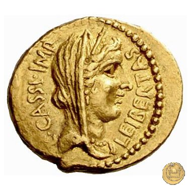 500/4 - aureo C. Cassius Longinus / L. Cornelius Lentulus Spinther 43-42 BC (Itinerante con Cassius) 500/4 - aureo C. Cassius Longinus / L. Cornelius Lentulus Spinther 43-42 BC (Itinerante con Cassius)