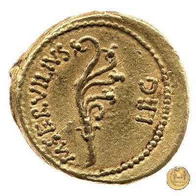 505/1 - aureo C. Cassius Longinus / M. Servilius C.f. 43-42 a.C. (Itinerante con Cassius)