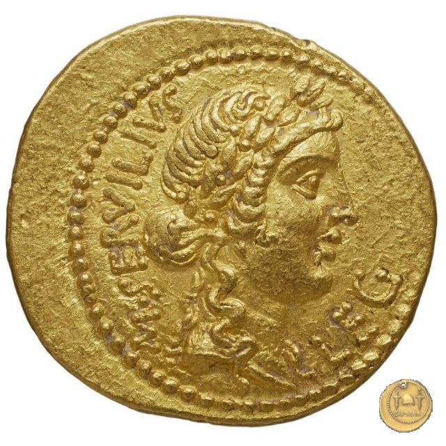 505/4 - aureo M. Iunius Brutus / M. Servilius C.f. 43-42 a.C. (Itinerante con Brutus)